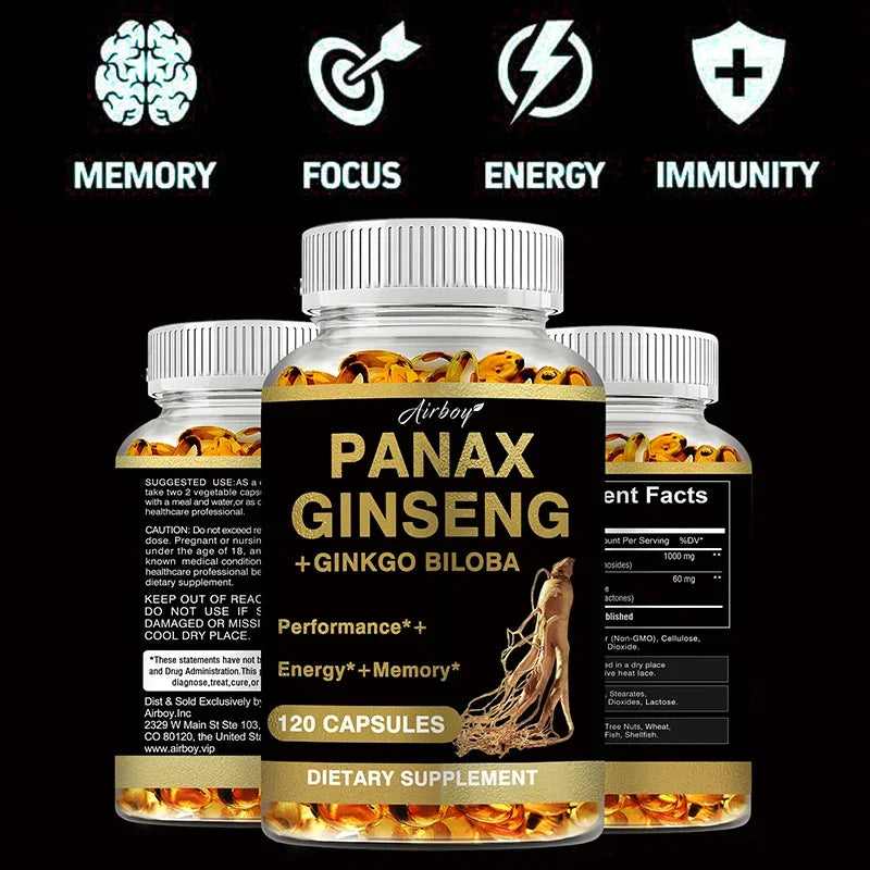 Panax Ginseng + Ginkgo Biloba | Natural Energy and Focus Support
