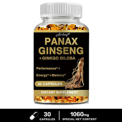 Panax Ginseng + Ginkgo Biloba | Natural Energy and Focus Support