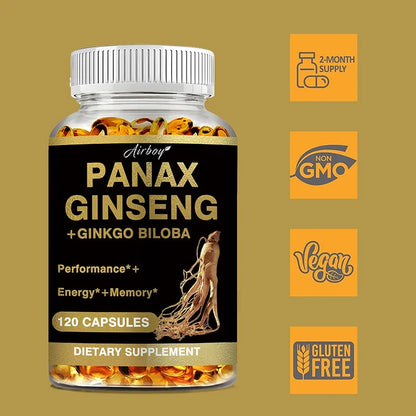 Panax Ginseng + Ginkgo Biloba | Natural Energy and Focus Support