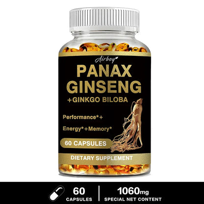 Panax Ginseng + Ginkgo Biloba | Natural Energy and Focus Support