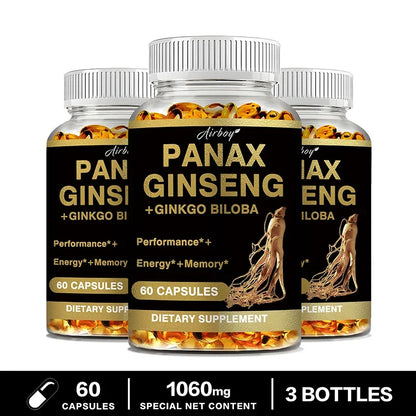 Panax Ginseng + Ginkgo Biloba | Natural Energy and Focus Support