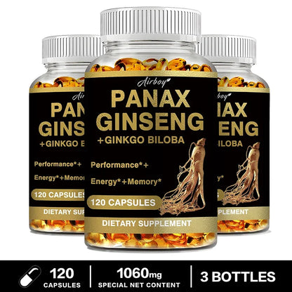 Panax Ginseng + Ginkgo Biloba | Natural Energy and Focus Support